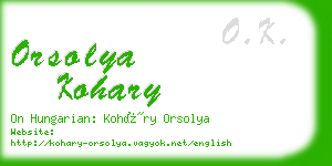 orsolya kohary business card